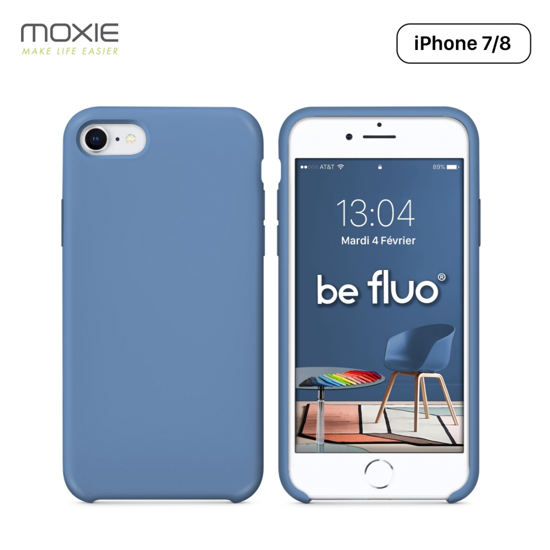 Moxie Coque iPhone 7/8/SE 2020 [BeFluo] Coque Silicone Fine et Légère pour iPhone 8, iPhone 7 et iPhone SE 2020, Intérieur Micro