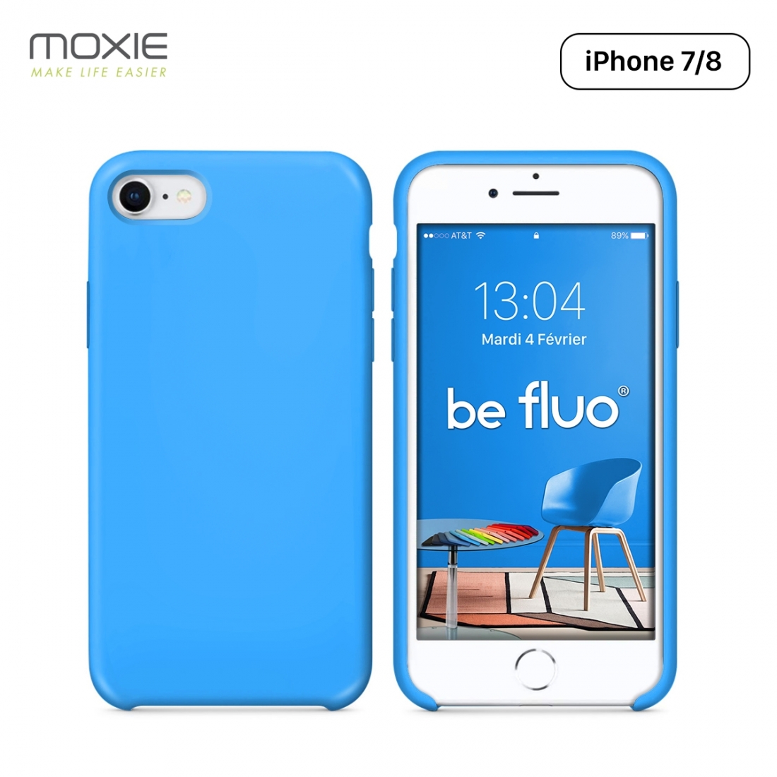 Moxie Coque iPhone 7/8/SE 2020 [BeFluo] Coque Silicone Fine et Légère pour iPhone 8, iPhone 7 et iPhone SE 2020, Intérieur Micro