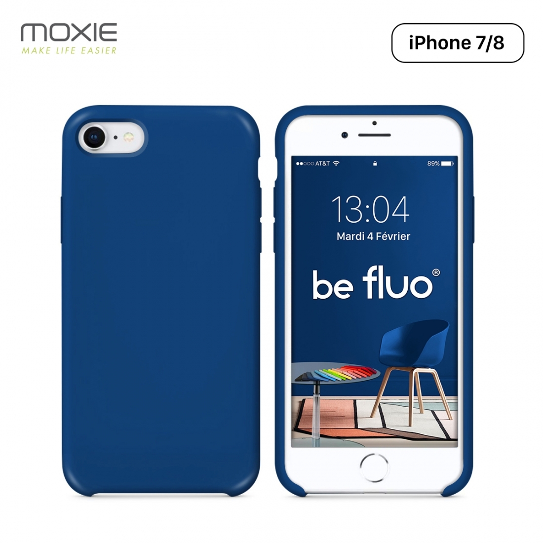 Moxie Coque iPhone 7/8/SE 2020 [BeFluo] Coque Silicone Fine et Légère pour iPhone 8, iPhone 7 et iPhone SE 2020, Intérieur Micro