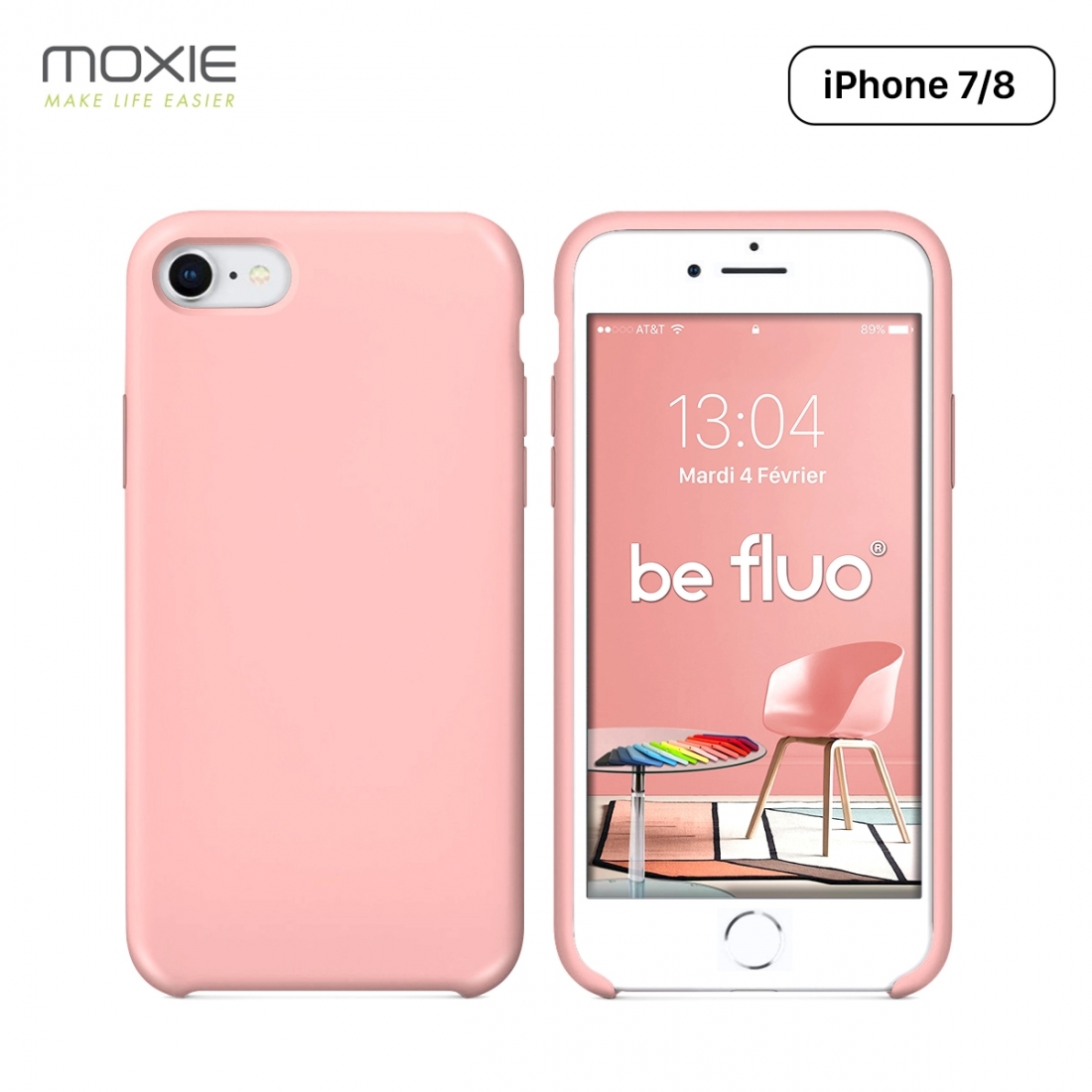 Moxie Coque iPhone 7/8/SE 2020 [BeFluo] Coque Silicone Fine et Légère pour iPhone 8, iPhone 7 et iPhone SE 2020, Intérieur Micro