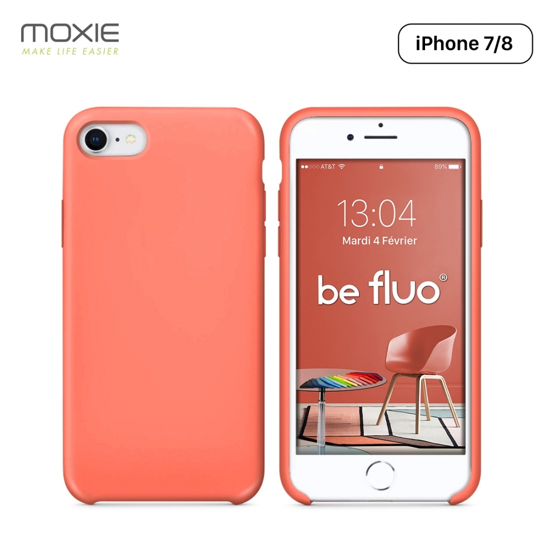 Moxie Coque iPhone 7/8/SE 2020 [BeFluo] Coque Silicone Fine et Légère pour iPhone 8, iPhone 7 et iPhone SE 2020, Intérieur Micro