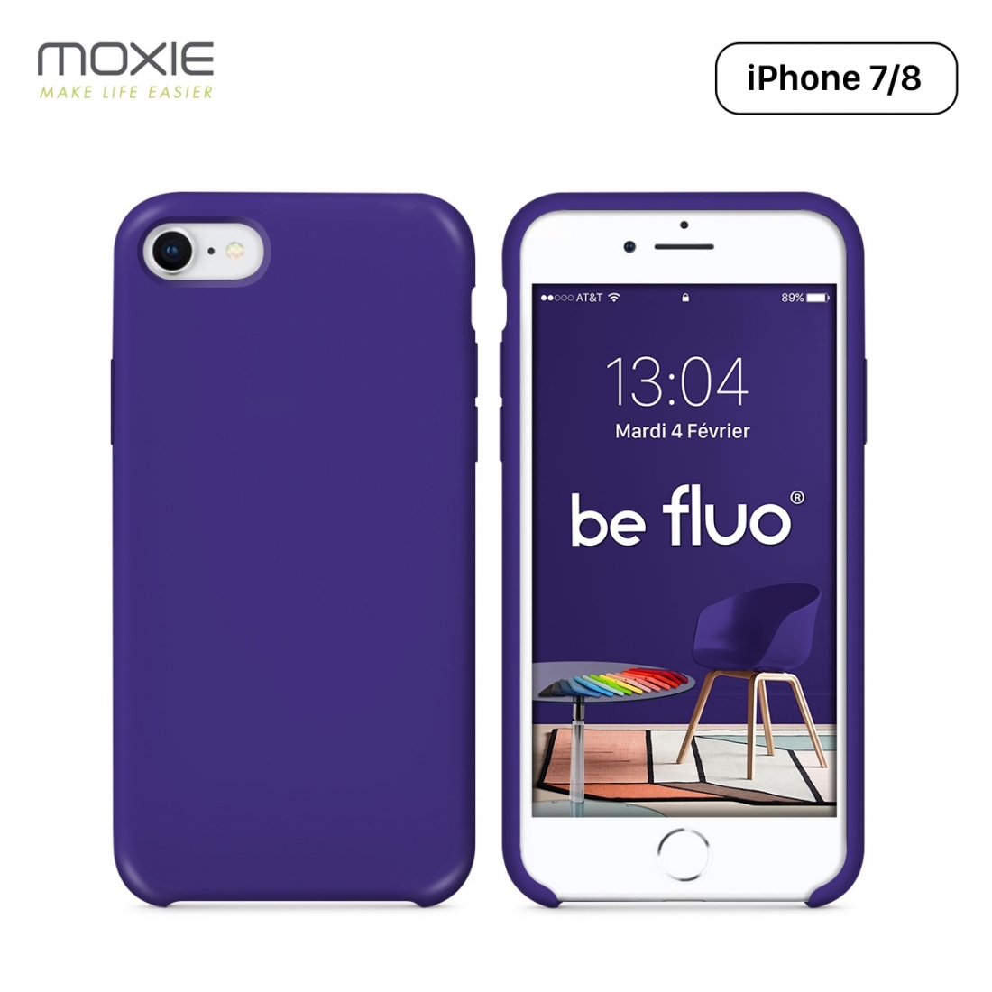 Moxie Coque iPhone 7/8/SE 2020 [BeFluo] Coque Silicone Fine et Légère pour iPhone 8, iPhone 7 et iPhone SE 2020, Intérieur Micro