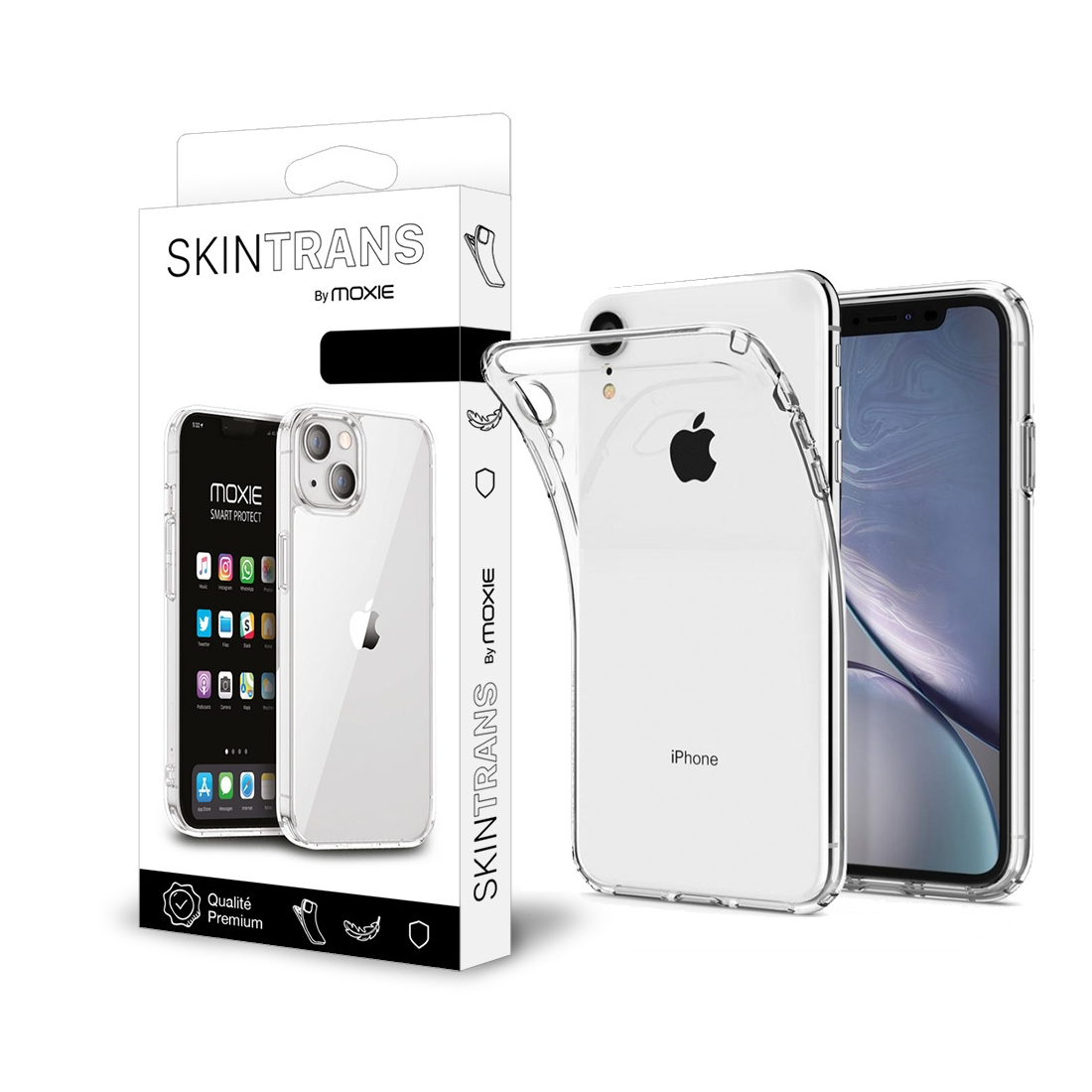 Moxie Coque iPhone XR 6.1" [Skintrans] Coque en TPU Souple Transparente Ultra Fine en Silicone, Anti-traces, Ajustement Parfait 