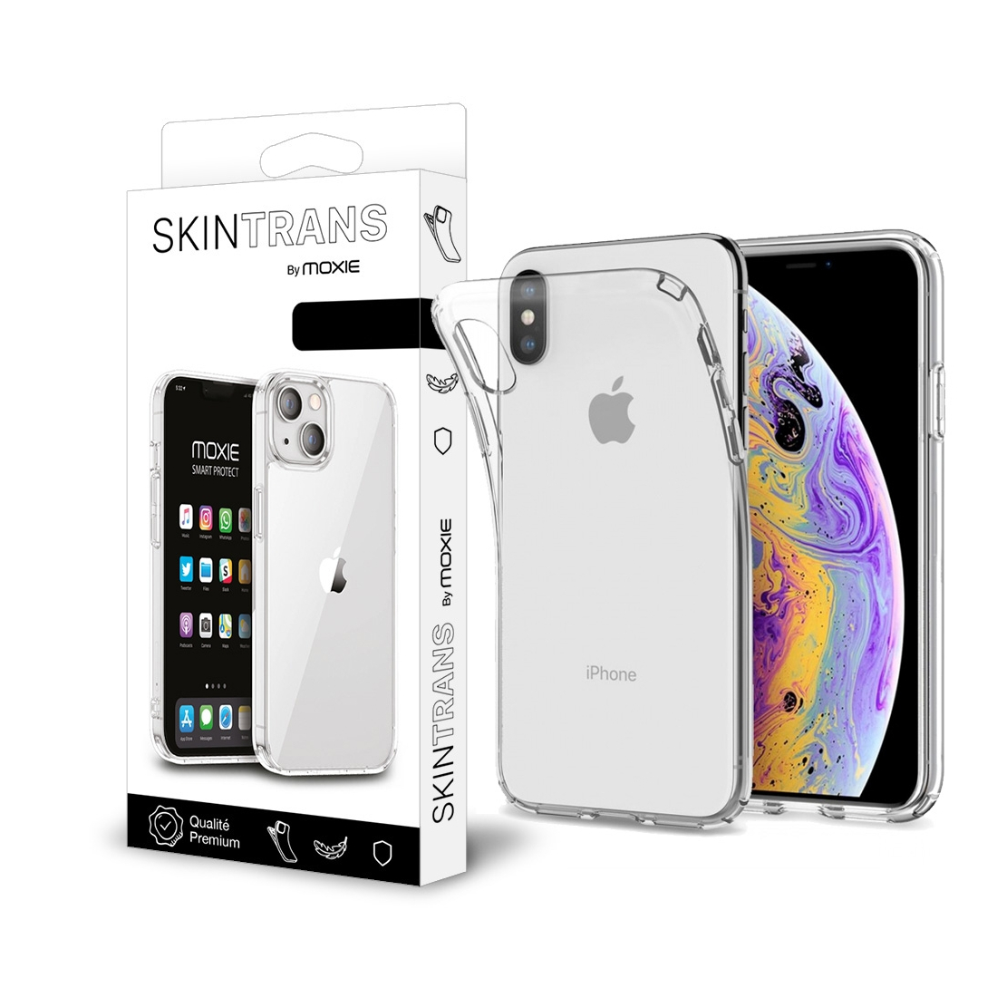 Moxie Coque iPhone XS Max 6.5" [Skintrans] Coque en TPU Souple Transparente Ultra Fine en Silicone, Anti-traces, Ajustement Parf