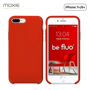 Moxie Coque iPhone 7 Plus/8 Plus [BeFluo] Coque Silicone Fine et Légère pour iPhone 8 Plus et iPhone 7 Plus, Intérieur Microfibr