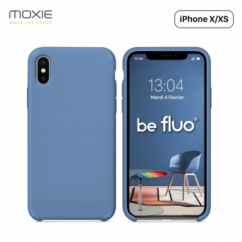 Moxie Coque iPhone XS / iPhone X [BeFluo] Coque Silicone Fine et Légère pour iPhone XS 5.8" et iPhone X, Intérieur Microfibre, C