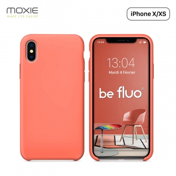 Moxie Coque iPhone XS / iPhone X [BeFluo] Coque Silicone Fine et Légère pour iPhone XS 5.8" et iPhone X, Intérieur Microfibre, C