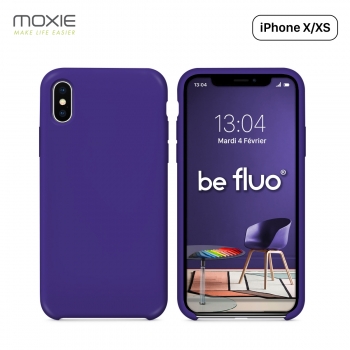 Moxie Coque iPhone XS / iPhone X [BeFluo] Coque Silicone Fine et Légère pour iPhone XS 5.8" et iPhone X, Intérieur Microfibre, C