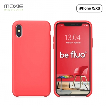 Moxie Coque iPhone XS / iPhone X [BeFluo] Coque Silicone Fine et Légère pour iPhone XS 5.8" et iPhone X, Intérieur Microfibre, C