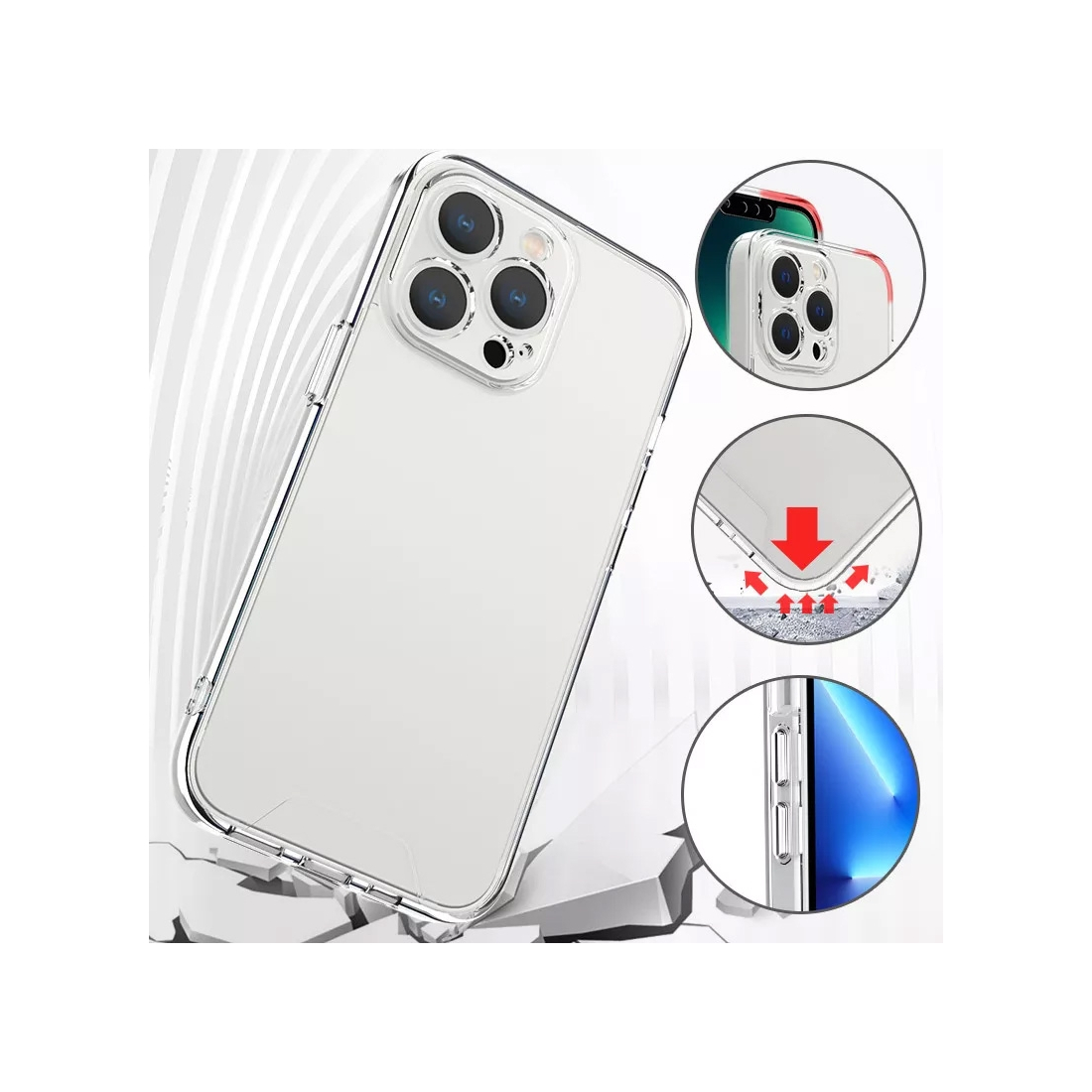 Coque renforcée Moxie transparente en TPU et Acrylique pour iPhone 14 Plus