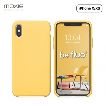 Moxie Coque iPhone XS / iPhone X [BeFluo] Coque Silicone Fine et Légère pour iPhone XS 5.8" et iPhone X, Intérieur Microfibre, C