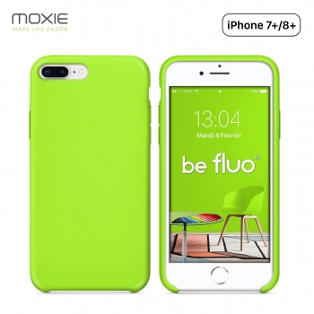 Moxie Coque iPhone 7 Plus/8 Plus [BeFluo] Coque Silicone Fine et Légère pour iPhone 8 Plus et iPhone 7 Plus, Intérieur Microfibr