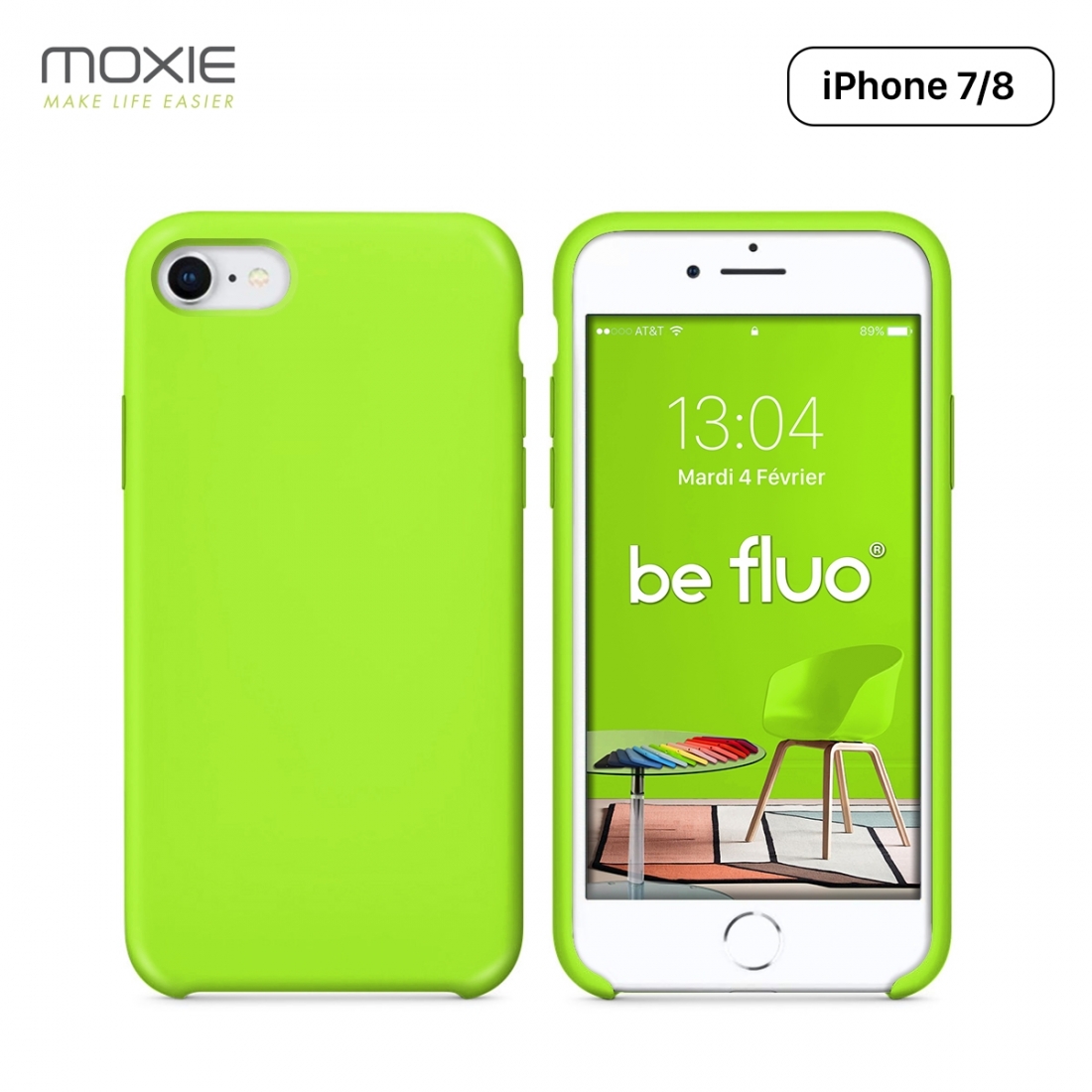 Moxie Coque iPhone 7/8/SE 2020 [BeFluo] Coque Silicone Fine et Légère pour iPhone 8, iPhone 7 et iPhone SE 2020, Intérieur Micro
