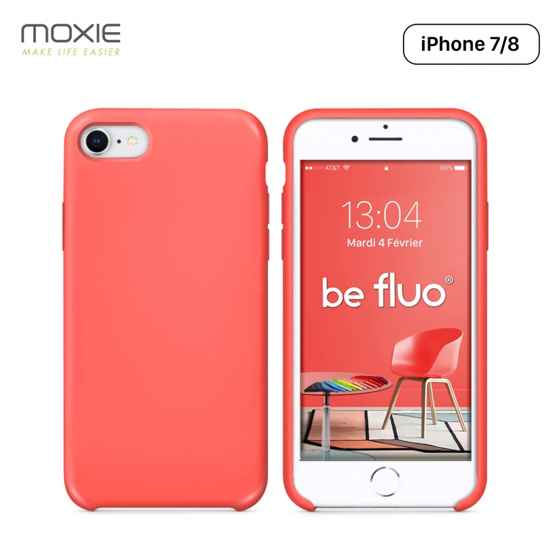 Moxie Coque iPhone 7/8/SE 2020 [BeFluo] Coque Silicone Fine et Légère pour iPhone 8, iPhone 7 et iPhone SE 2020, Intérieur Micro