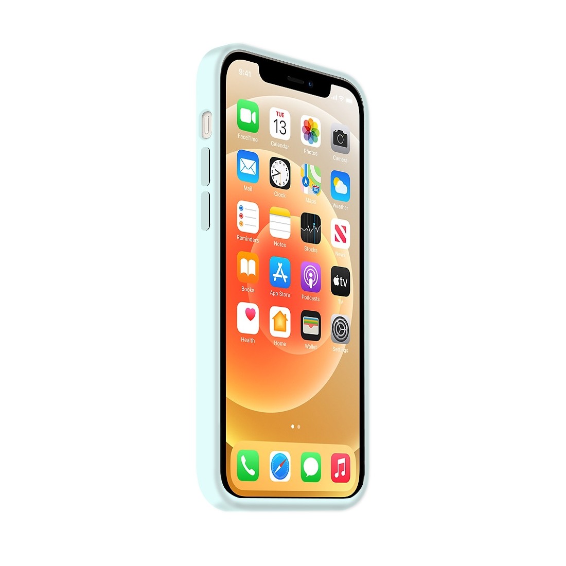 Coque Silicone Moxie BeFluo Fine et Légère pour iPhone 14, Intérieur Microfibre - Bleu glacier