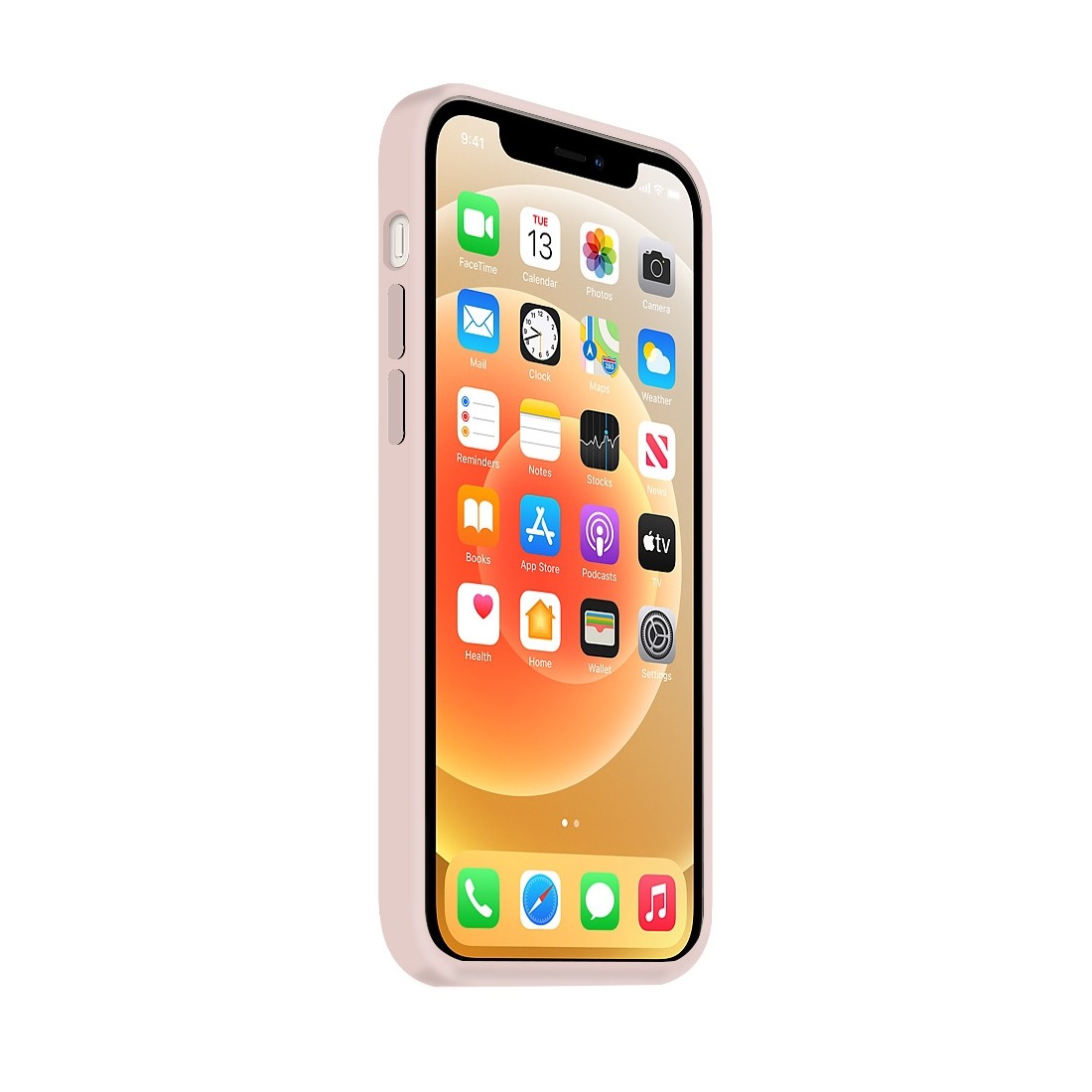 Coque Silicone Moxie BeFluo Fine et Légère pour iPhone 14, Intérieur Microfibre - Rose des sables