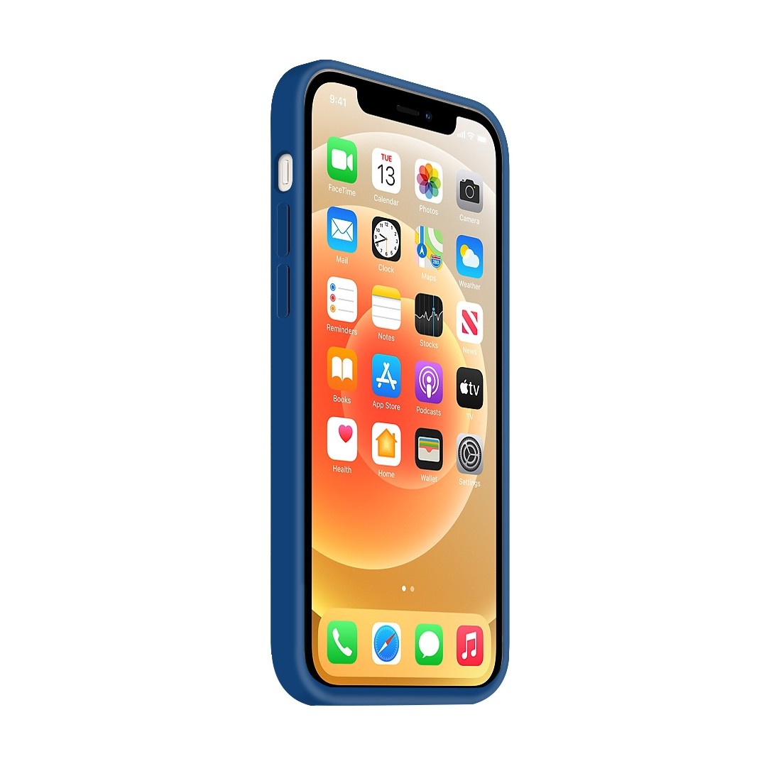 Coque Silicone Moxie BeFluo Fine et Légère pour iPhone 14, Intérieur Microfibre - Bleu marine