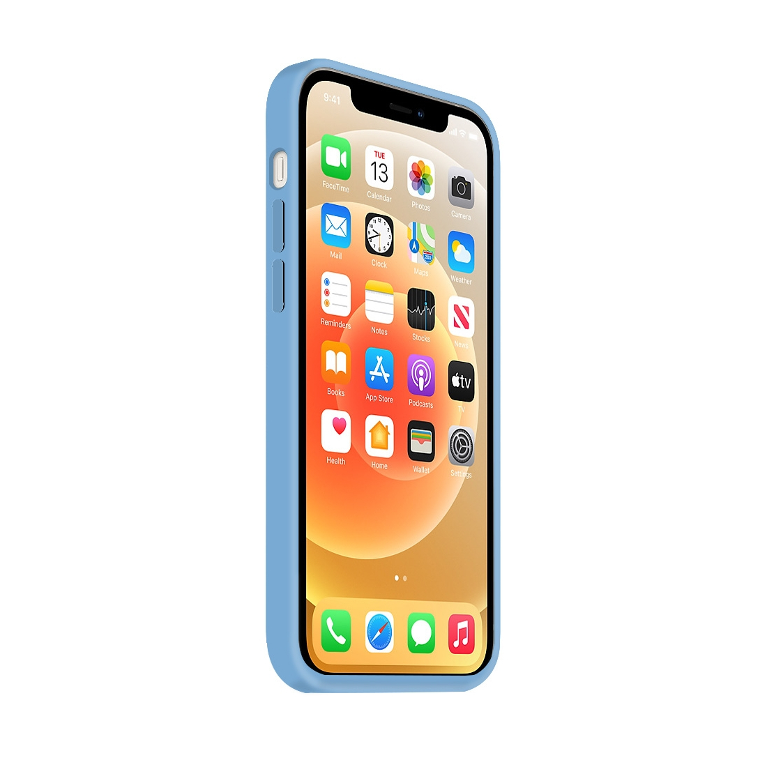 Coque Silicone Moxie BeFluo Fine et Légère pour iPhone 14 Pro Max, Intérieur Microfibre - Bleu acier
