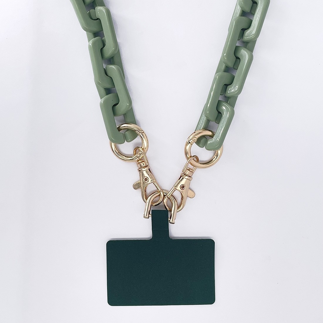 Chaine grosse maille avec pad universel-serie ROMA-VERT BRILLANT 1.2M