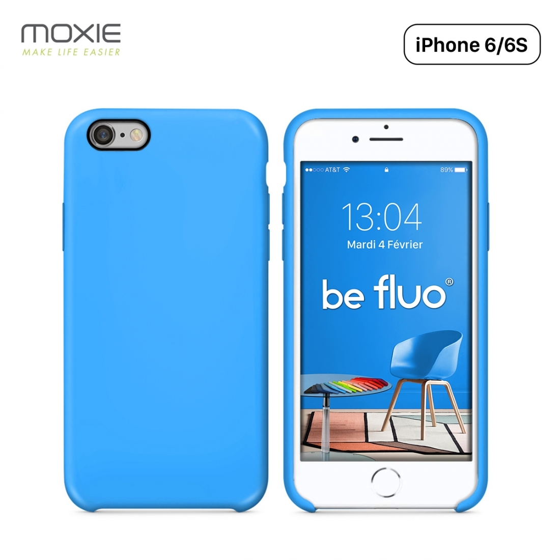 Moxie Coque iPhone 6/6S [BeFluo] Coque Silicone Fine et Légère pour iPhone 6S et iPhone 6, Intérieur Microfibre, Coque Anti-choc
