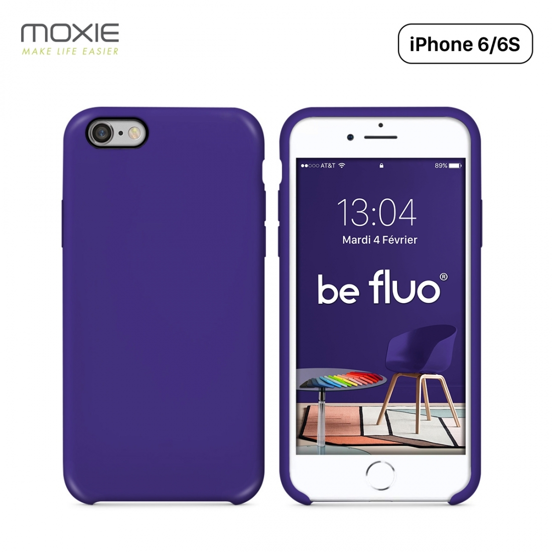 Moxie Coque iPhone 6/6S [BeFluo] Coque Silicone Fine et Légère pour iPhone 6S et iPhone 6, Intérieur Microfibre, Coque Anti-choc