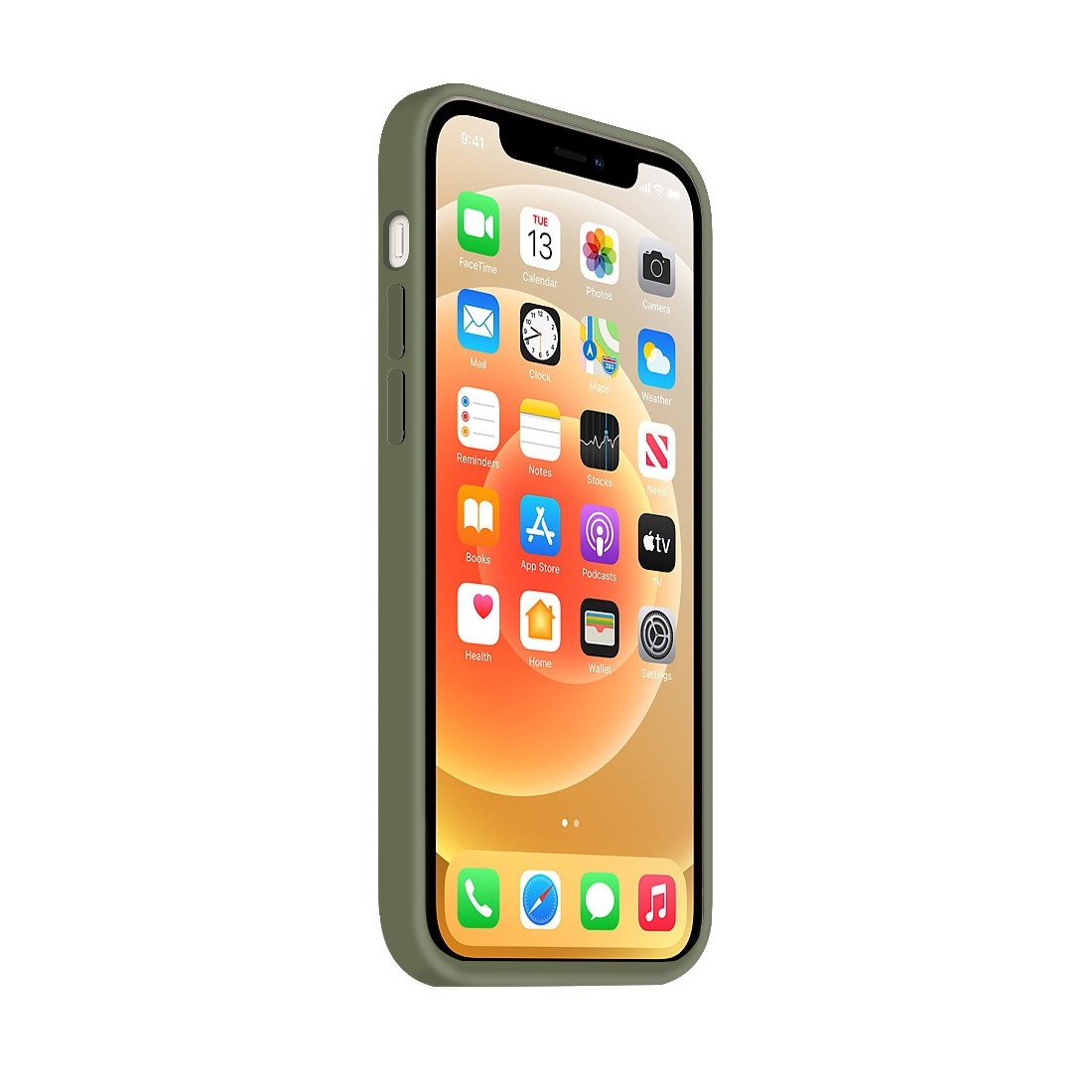 Coque Silicone Moxie BeFluo Fine et Légère pour iPhone 14 Pro Max, Intérieur Microfibre - Kaki