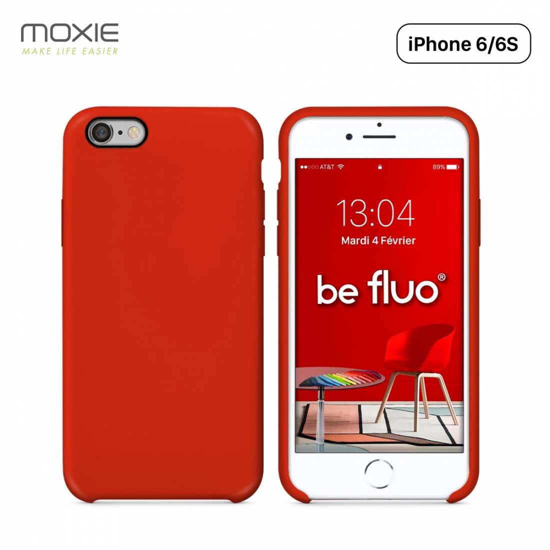 Moxie Coque iPhone 6/6S [BeFluo] Coque Silicone Fine et Légère pour iPhone 6S et iPhone 6, Intérieur Microfibre, Coque Anti-choc