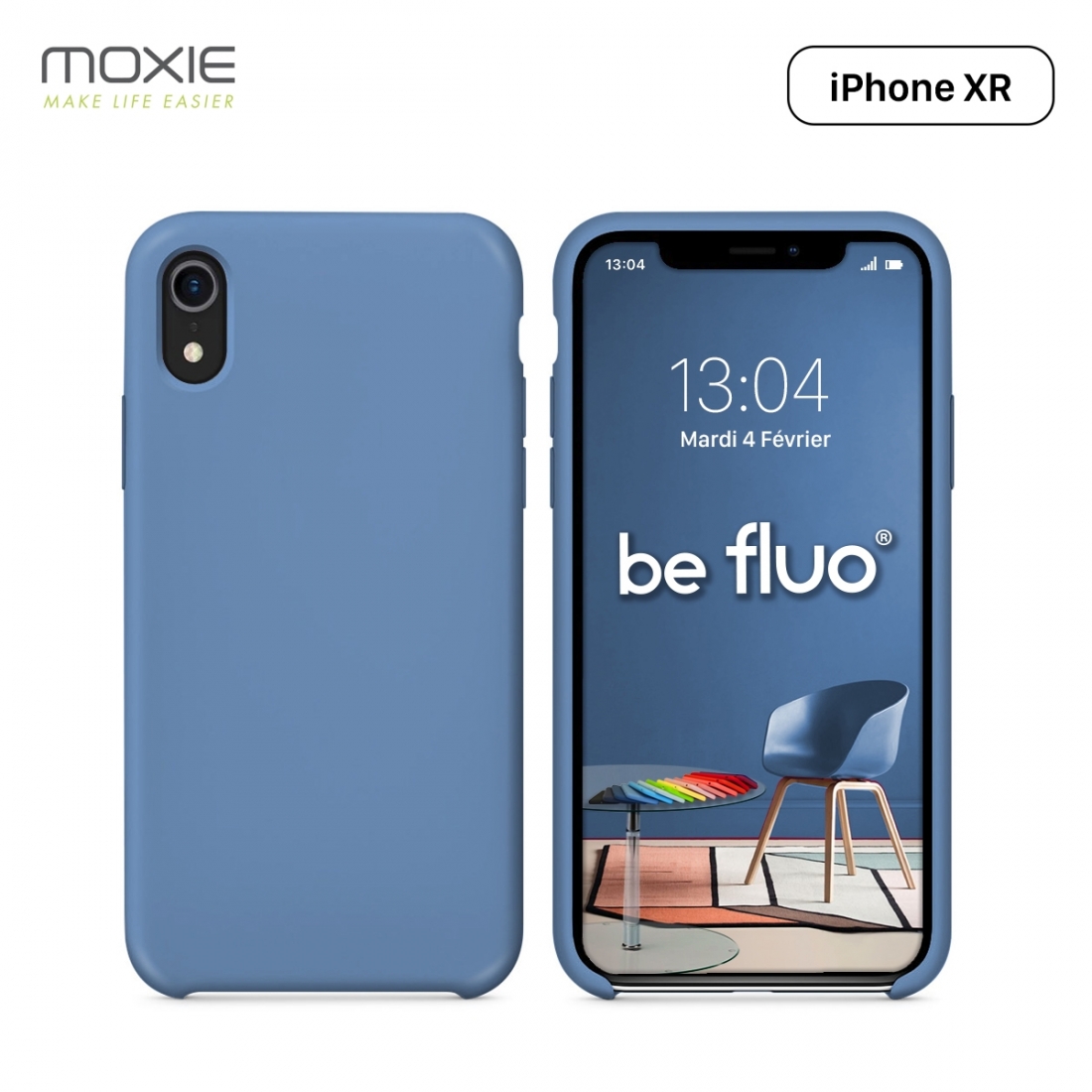 Moxie Coque iPhone XR [BeFluo] Coque Silicone Fine et Légère pour iPhone XR 6.1", Intérieur Microfibre, Coque Anti-chocs et Anti