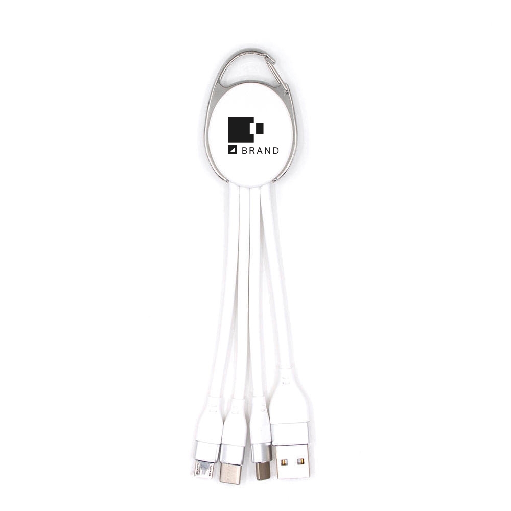 Porte clef métal avec cable data lightning/micro USB / USB-C