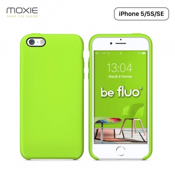 Moxie Coque iPhone 5/5S/SE [BeFluo] Coque Silicone Fine et Légère pour iPhone SE, iPhone 5S et iPhone 5, Intérieur Microfibre, C