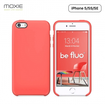 Moxie Coque iPhone 5/5S/SE [BeFluo] Coque Silicone Fine et Légère pour iPhone SE, iPhone 5S et iPhone 5, Intérieur Microfibre, C
