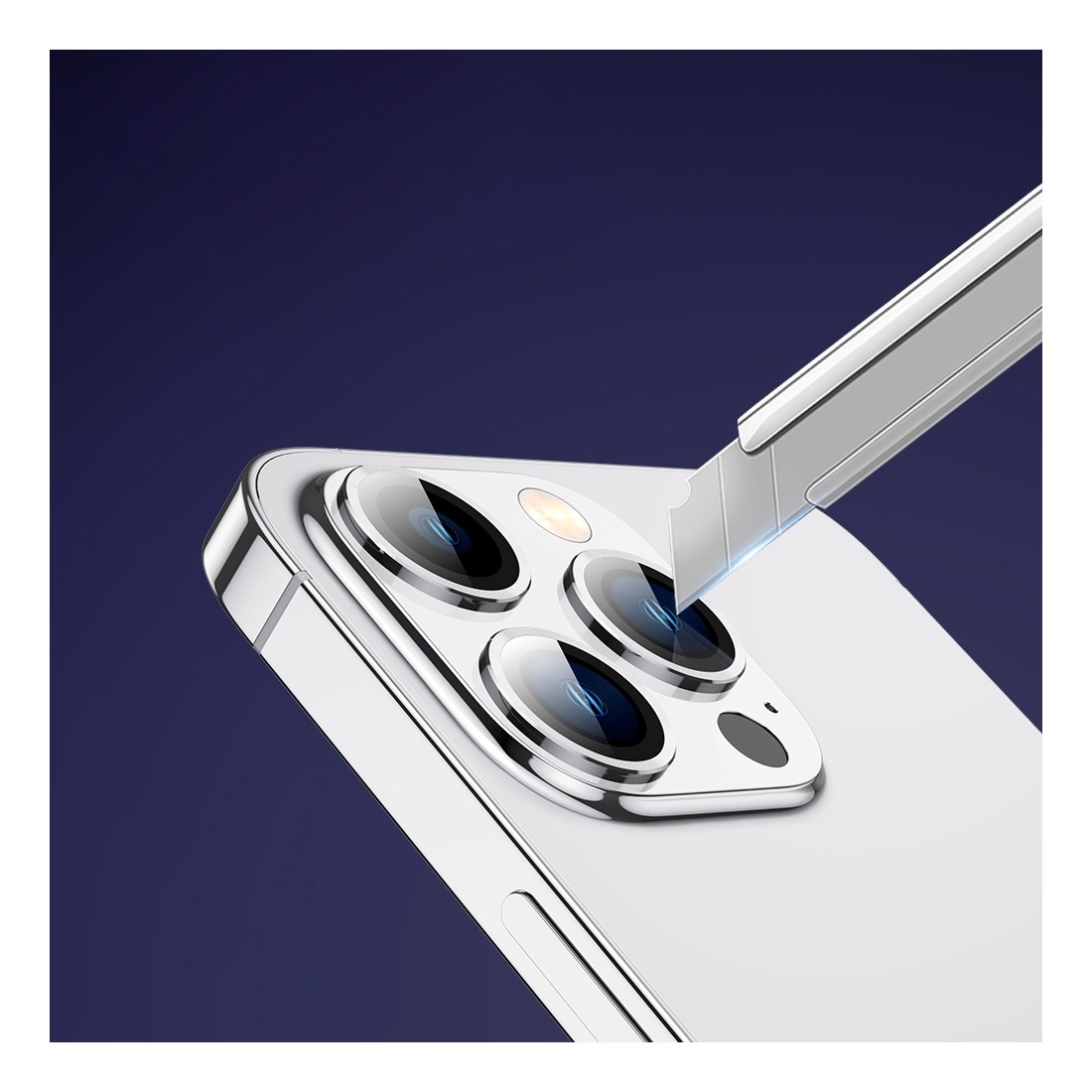 Lot de 3 proteges camera en metal pour iphone 14 pro/pro max - rouge