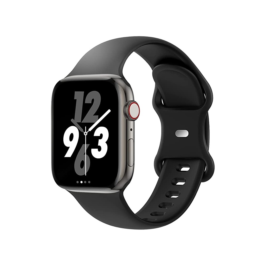 Bracelet en silicone pour Apple watch taille 42-44-45 mm - Noir