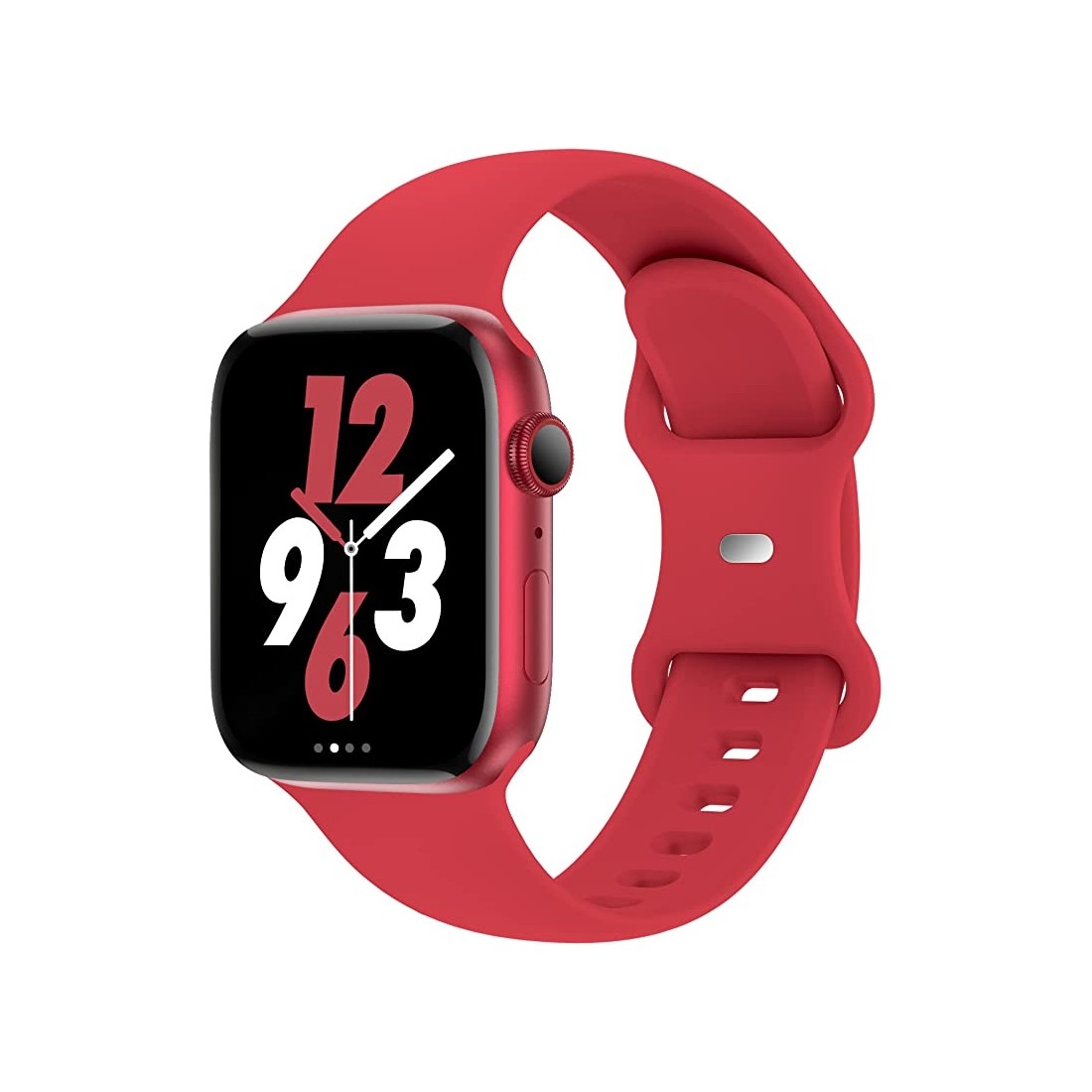 Bracelet en silicone pour Apple watch taille 42-44-45 mm - rouge cerise