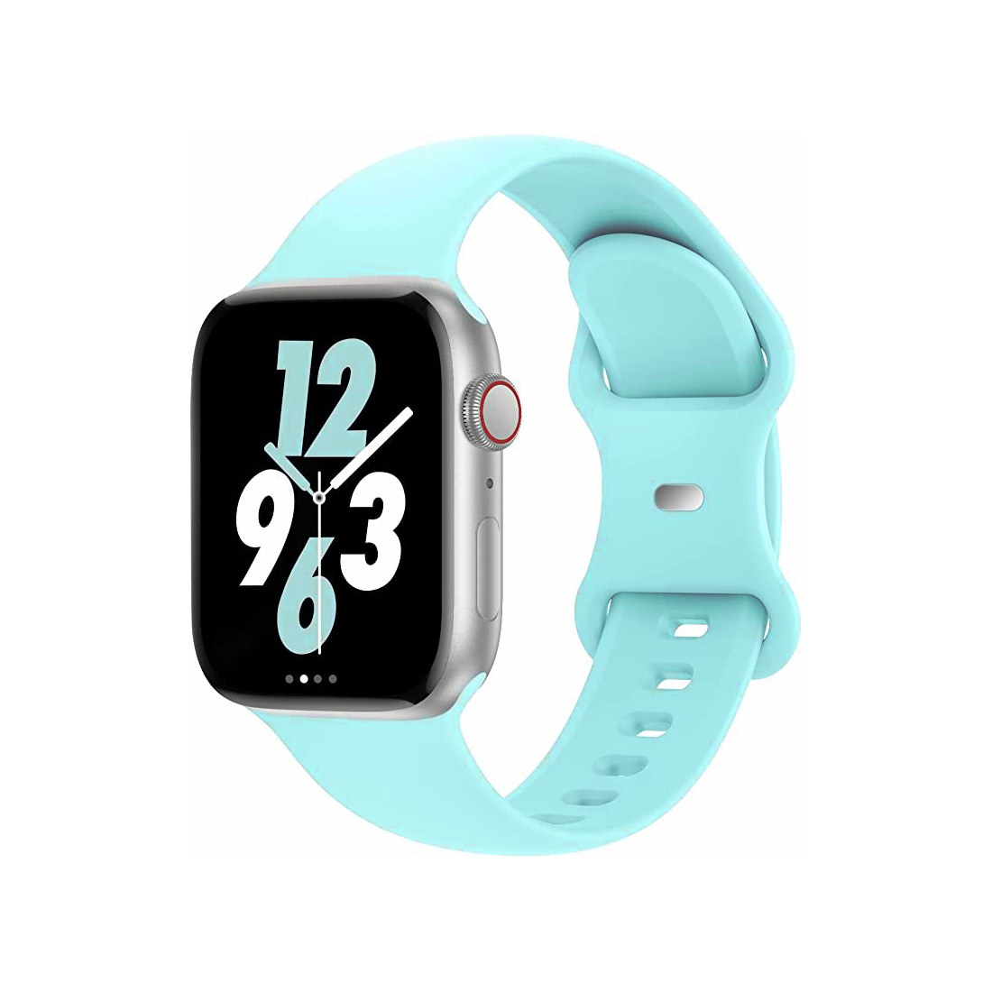 bracelet en silicone pour Apple watch taille 42-44-45 mm - bleu clair