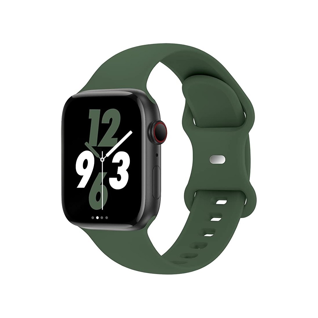 Bracelet en silicone pour Apple watch taille 42-44-45 mm - Pin vert