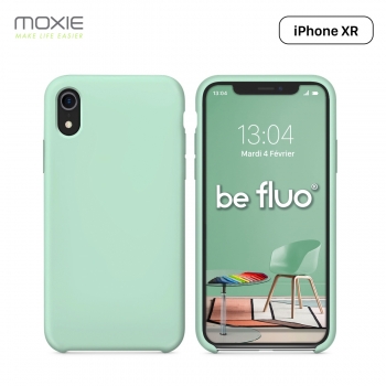 Moxie Coque iPhone XR [BeFluo] Coque Silicone Fine et Légère pour iPhone XR 6.1, Intérieur Microfibre, Coque Anti-chocs et Anti-