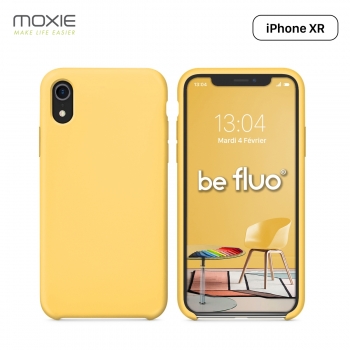 Moxie Coque iPhone XR [BeFluo] Coque Silicone Fine et Légère pour iPhone XR 6.1, Intérieur Microfibre, Coque Anti-chocs et Anti-