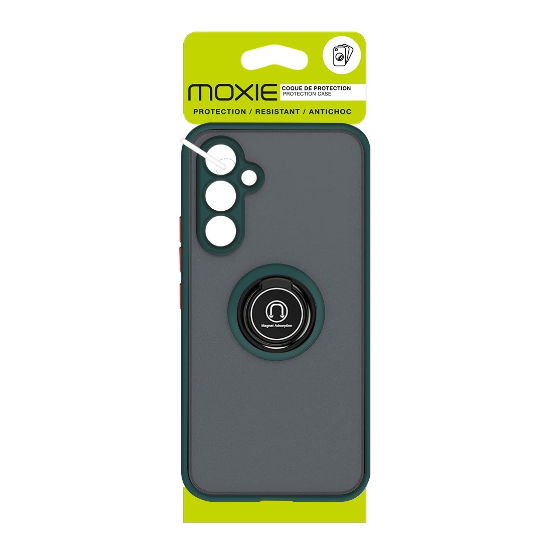 Coque Moxie R-Hold pour Galaxy A23 5G avec ring holder + contour Vert