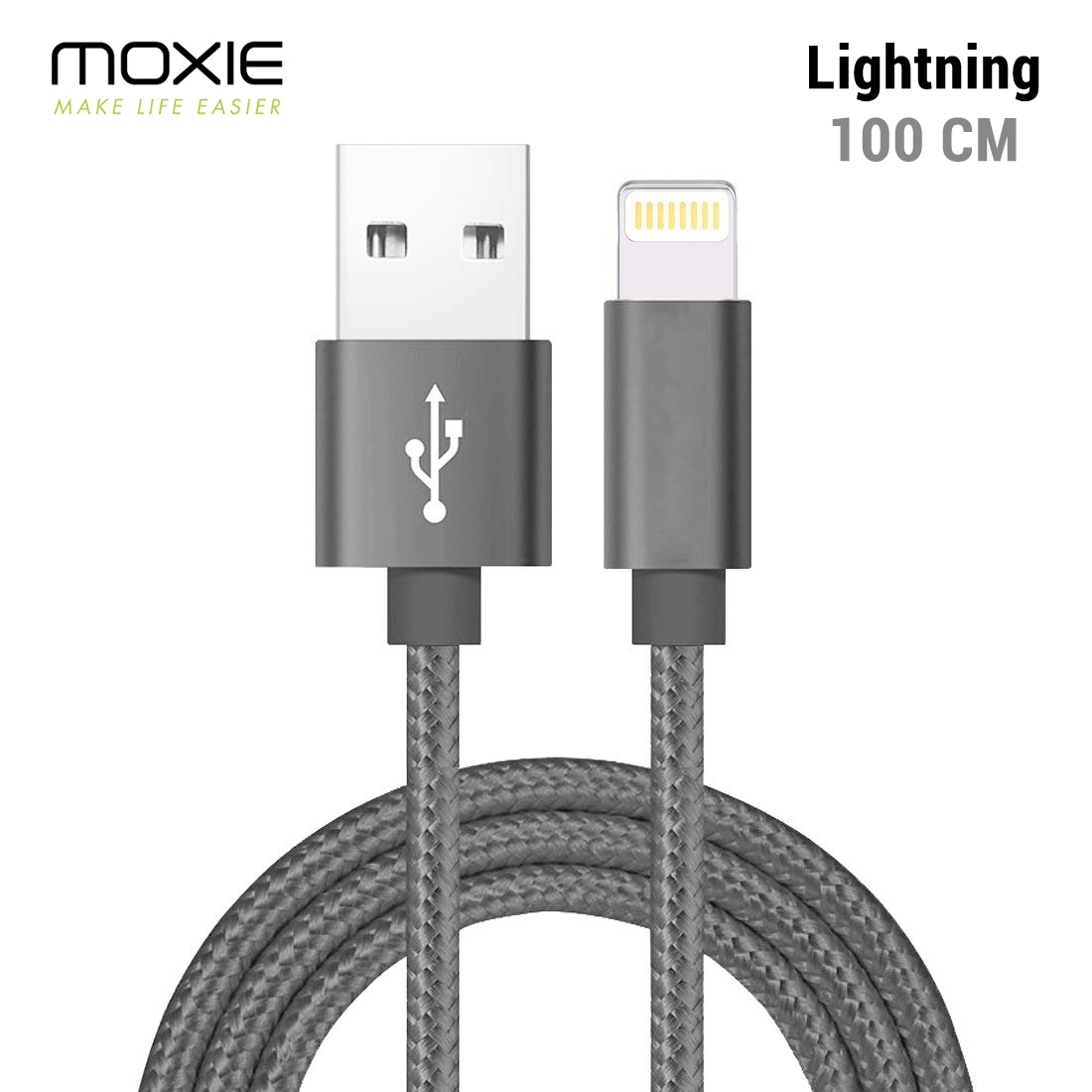 Câble Lightning, Moxie [DATANYLON] Câble Lightning renforcé en Nylon tressé supportant la Charge et la Synchronisation des donné