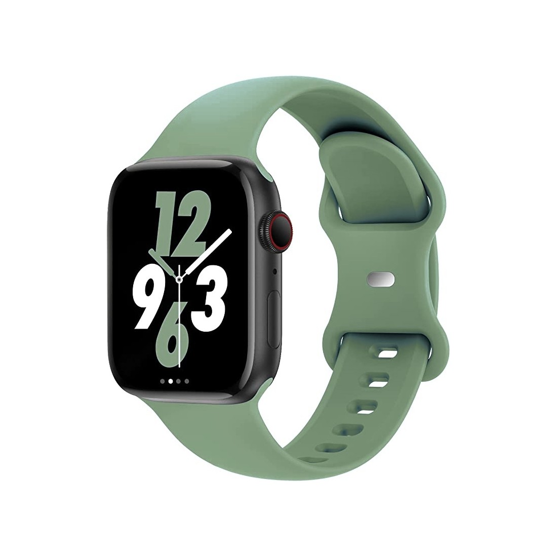 Bracelet en silicone pour Apple watch taille 42-44-45 mm - Vert sauge