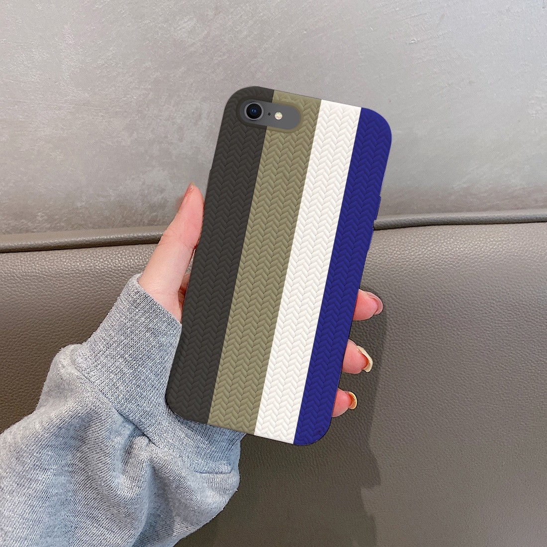 Coque TPU motif texture chevron pour iphone 7/8 - Multicouleur