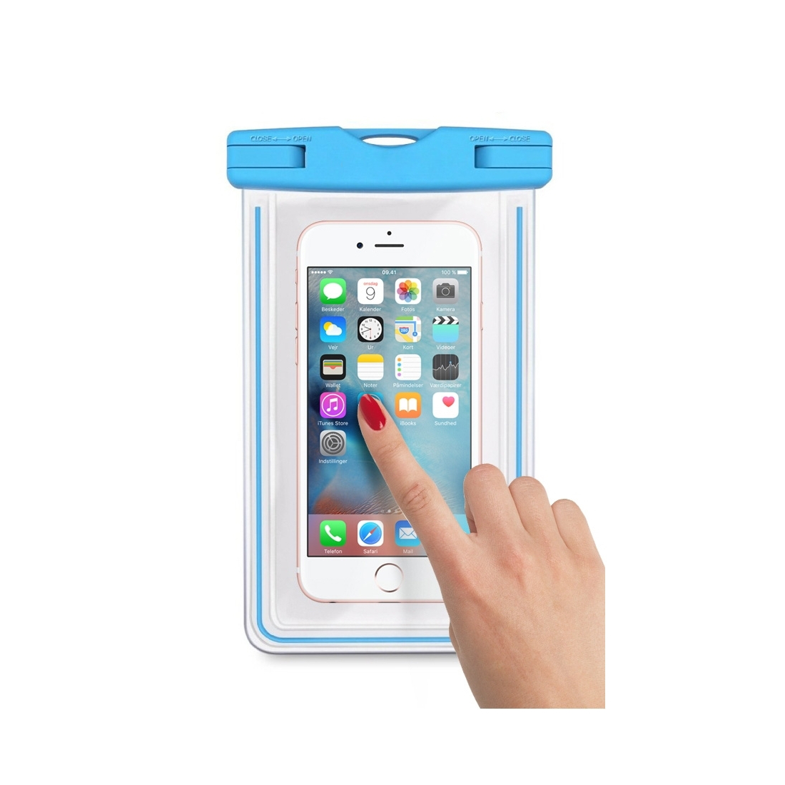 Pochette housse étanche Bleu pour smartphones jusqu'à 6.5''