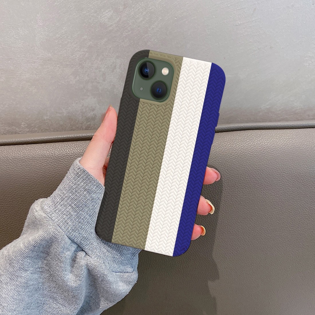 Coque TPU motif chevron iphone 14 -Multicouleur