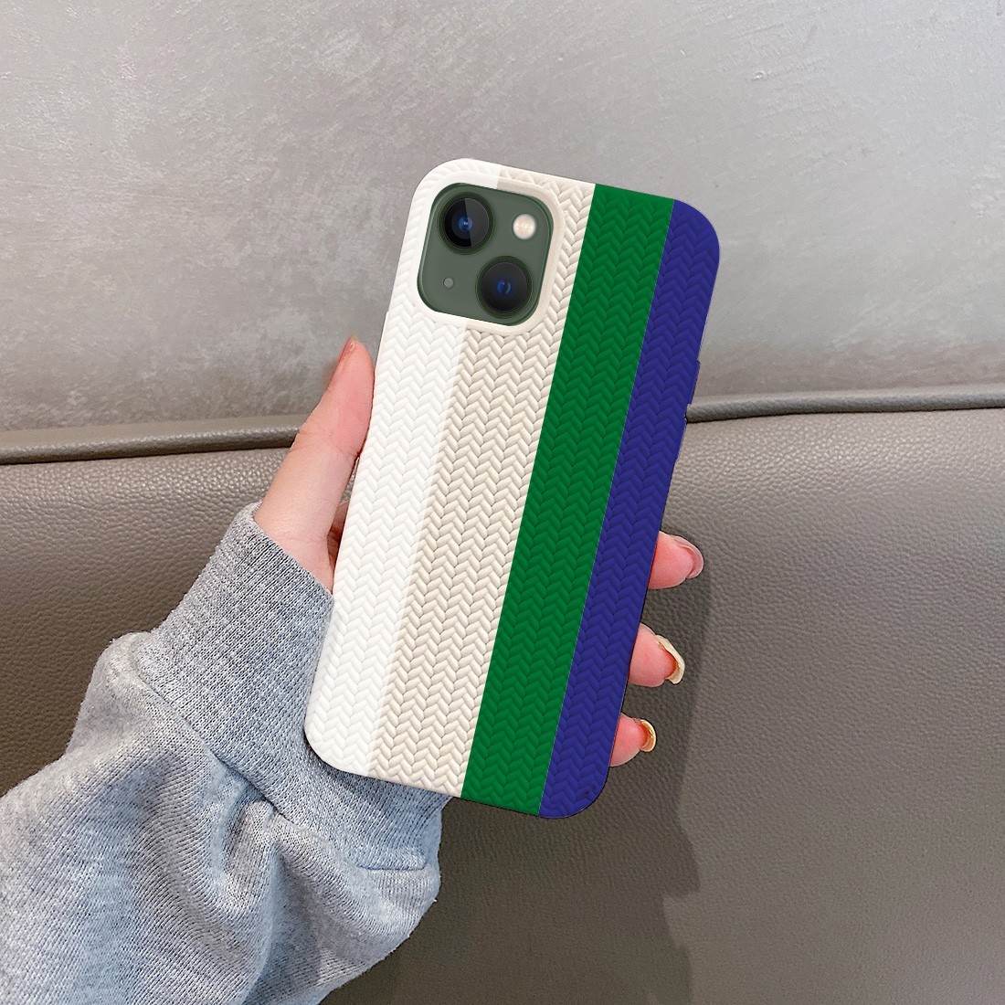 Coque TPU motif chevron iphone 14 -Multicouleur