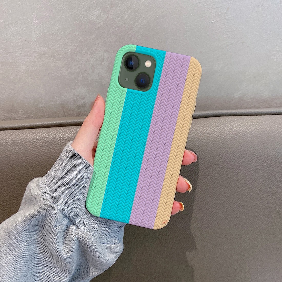 Coque TPU motif chevron iphone 14 - Multicouleur