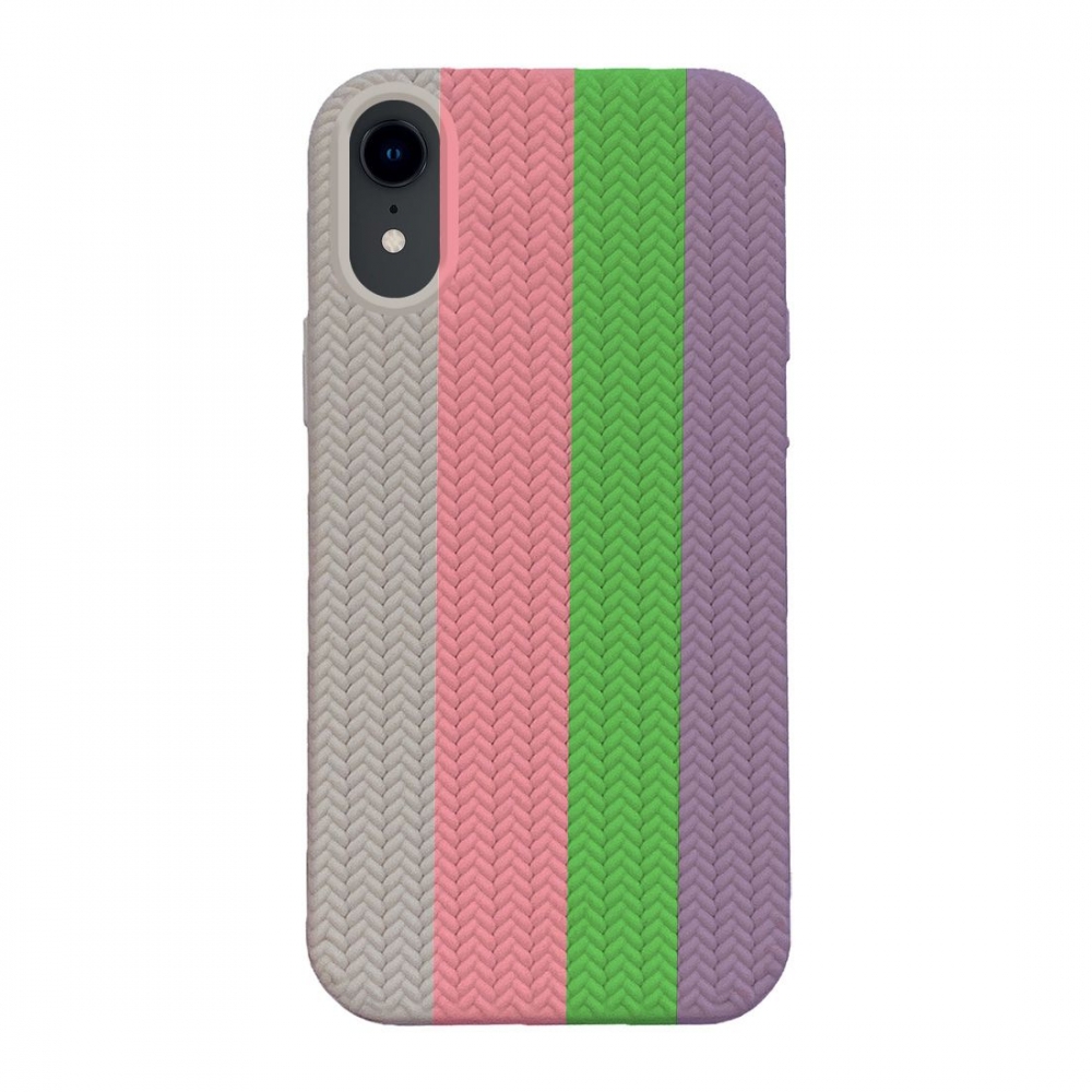 Coque TPU motif texture chevron pour iphone XR - Multicouleur