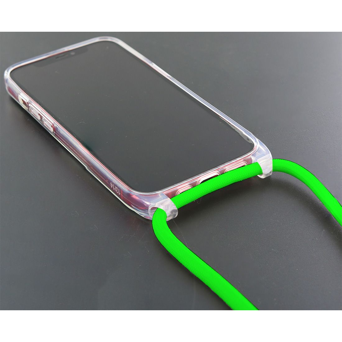 Coque renforcée pour iPhone 12/12Pro avec tour de cou 8mm - Vert pomme