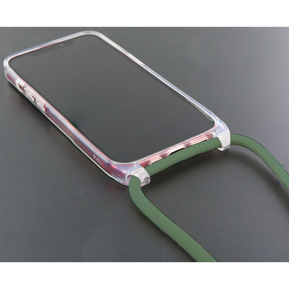 Coque renforcée pour iPhone 14 pro avec tour de cou 8mm - Pin vert