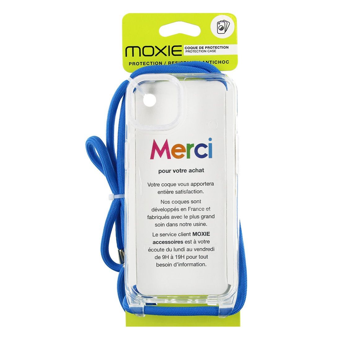Coque renforcée pour iPhone 11 avec tour de cou 8mm - Bleu